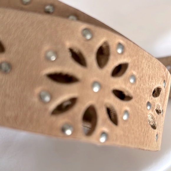 Calvin Klein Vintage Studded 90s Belt Rodeo Leather Cowgirl Tan Boho Medium main image 9